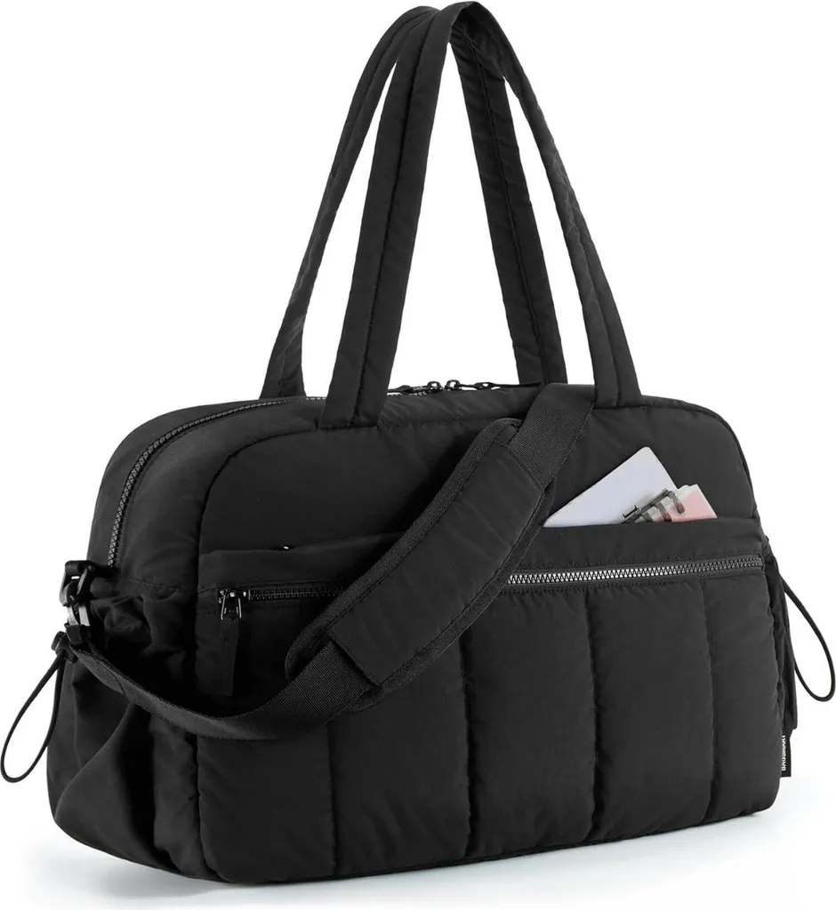 Bagsmart Puffer Borsa Viaggio Donna 24L Nero - Borsone Palestra Idrorepellente