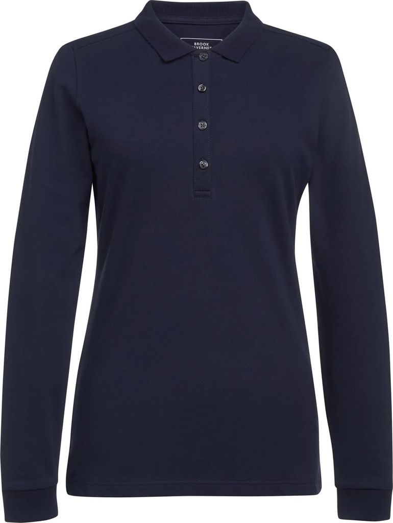 Brook Taverner - "Anna" Poloshirt für Damen Langärmlig PC5849 (XS) (Marineblau)