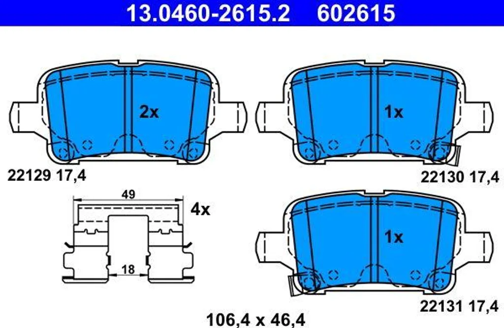 Plaquettes de frein ATE 39037199 Haute Performance pour Astra et Insignia