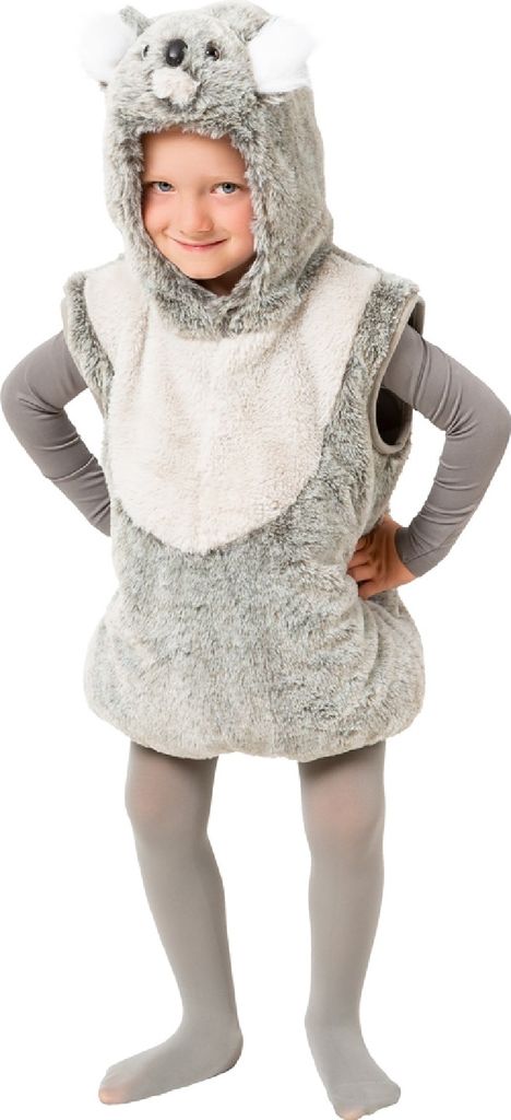 O558-104 grau-weiß Koala Weste Koalakostüm Koalabär Koalabärkostüm Gr.104