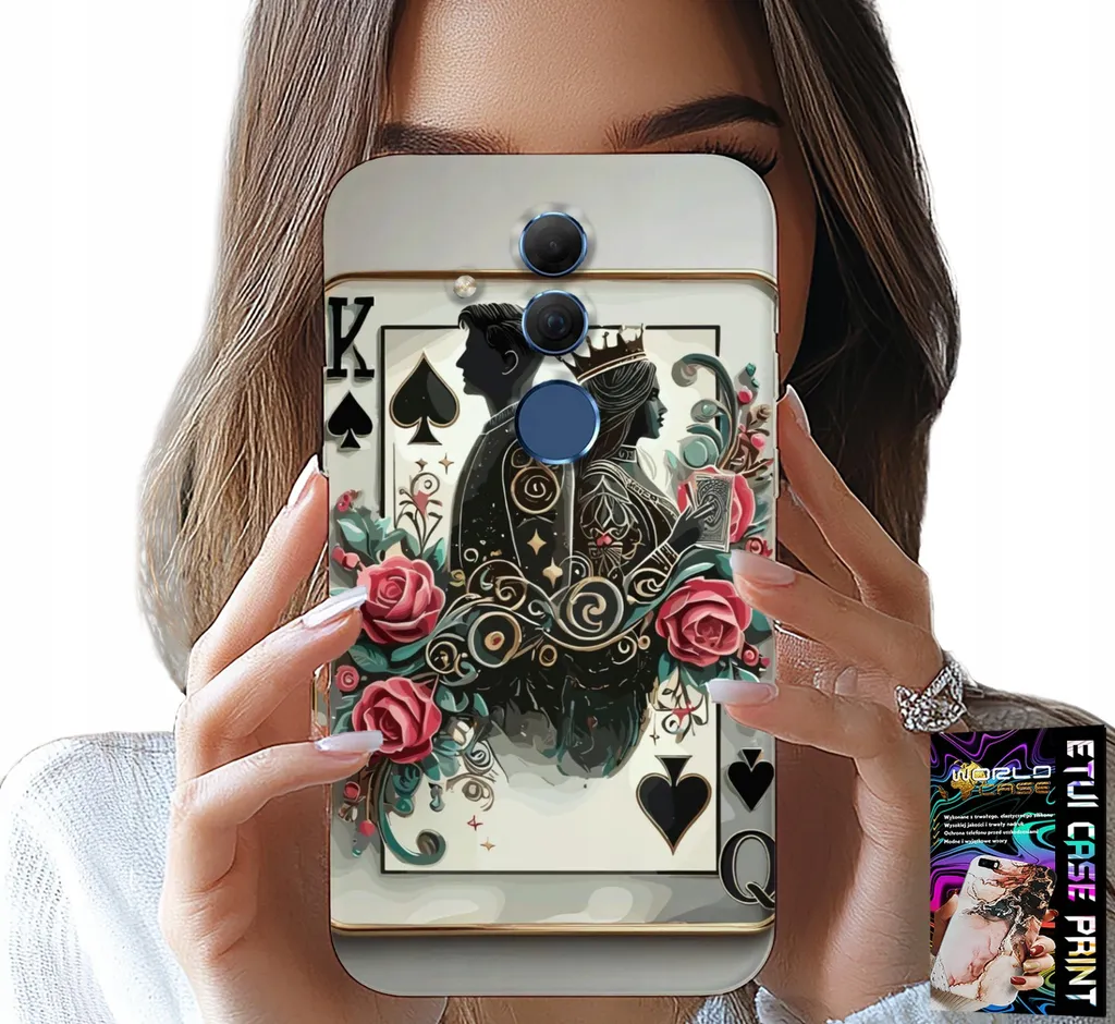 Custodia Huawei Mate 20 Lite Poker Queen + Vetro Temperato Omaggio