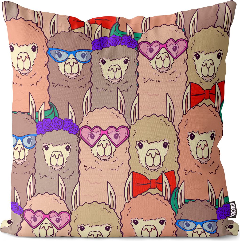 VOID Lamas Comic Liebe Kissenbezug Kissenhülle sofa couch wohnzimmer dekoration wasserfest Outdoor Kissen bezug deko