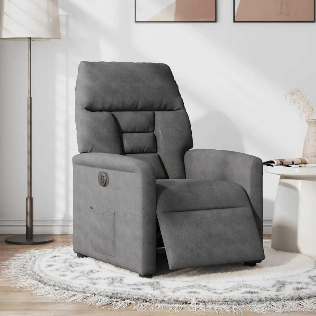 vidaXL Sillón reclinable eléctrico, color gris oscuro, Imagen del producto 
