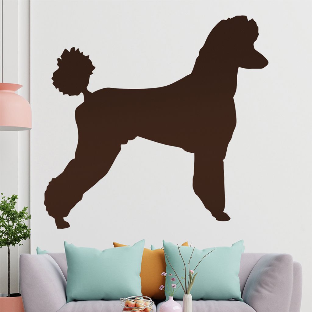 KIWISTAR Pudel Silhouette Wandtattoo in 6 Größen - Wandaufkleber Wall Sticker - Dekoration, Küche, Wohnzimmer, Schlafzimmer, Badezimmer