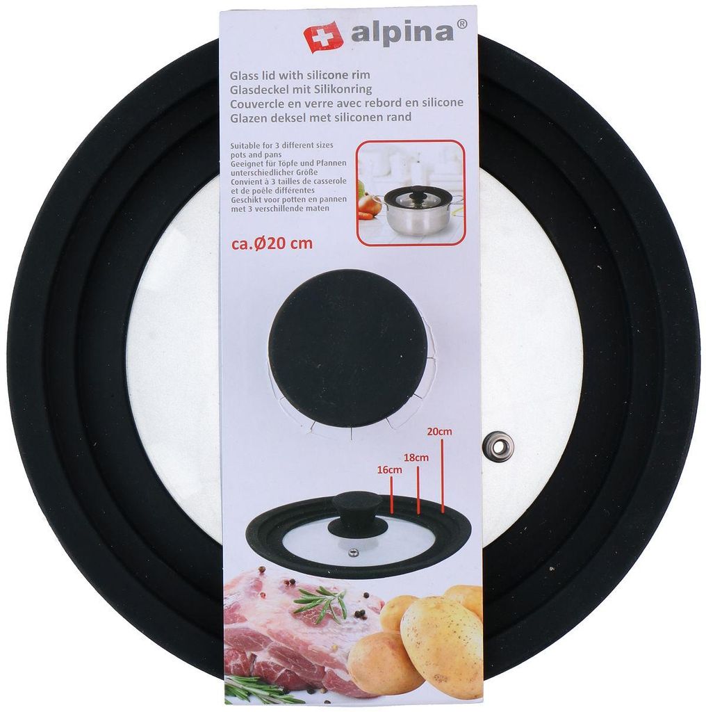 Coperchio in vetro ALPINA con anello in silicone, Ø 20 cm Immagine del prodotto 