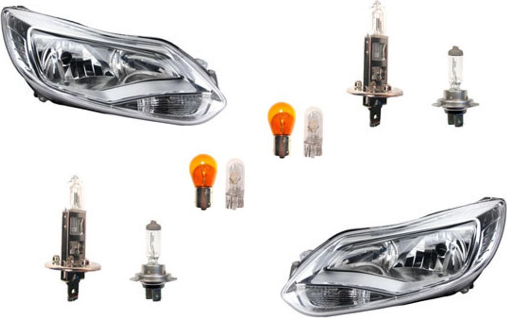 Johns, Scheinwerfer Halogen Front passend für Ford Focus 11 11-14 Leuchtmittel Satz L R 1735194 1721997 1724802 1751119 1768366 1786447 1838644 18...