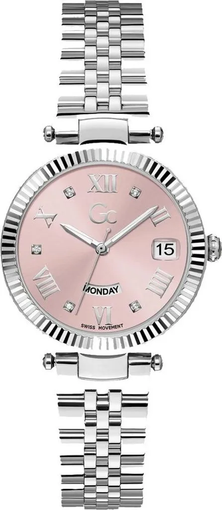 Montre Femme Gc Flair Z01001L3MF - Bracelet en Acier Rose Gold et Argent