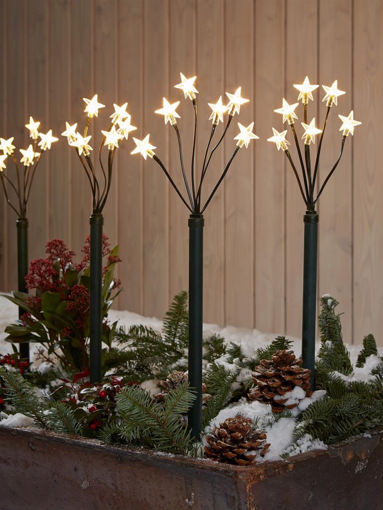 LED Stäbe Motiv Sterne, 30 LED warmweiß, Garten Deko Außen Produktbild 