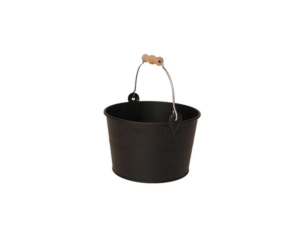 Sauna Aufgusskübel / Saunaeimer schwarz Stahlblech Produktbild 