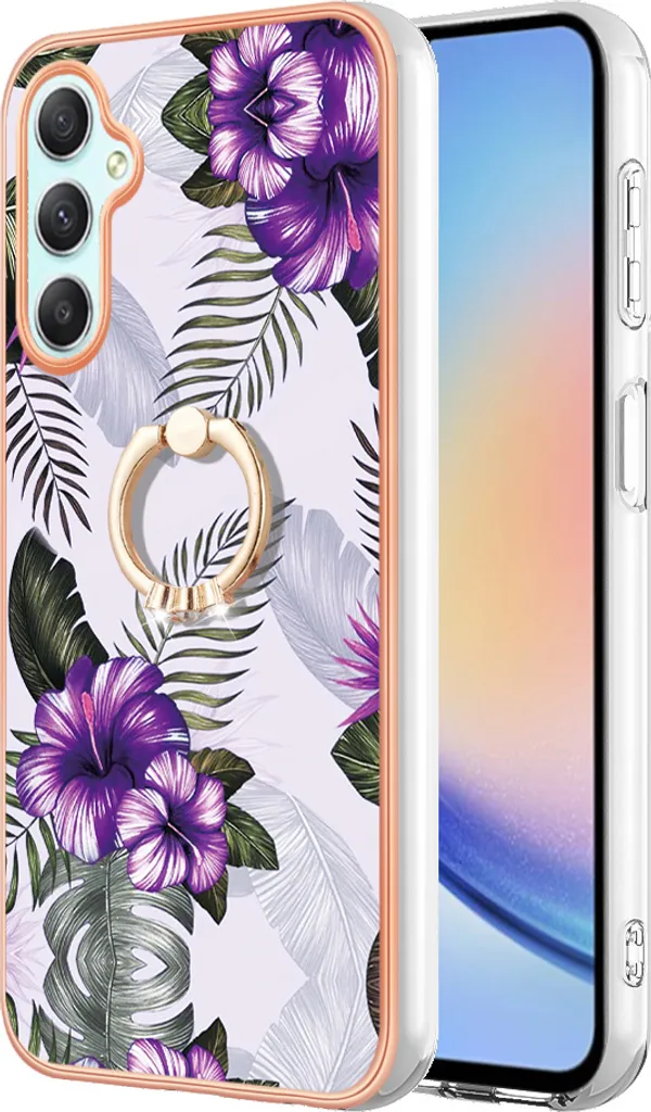 Custodia Samsung Galaxy A35 5G Viola Chic con Supporto ad Anello