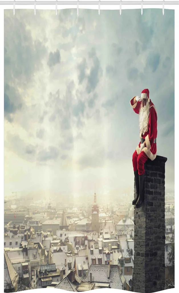 Tenda Doccia Natale 120x180 Abakuhaus Babbo Natale e Camino