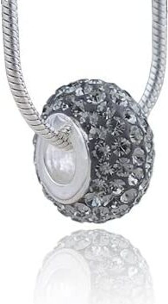 Damen Anhänger Ring 12mm Schwarz Diamant - Silber Kette 925 Produktbild 