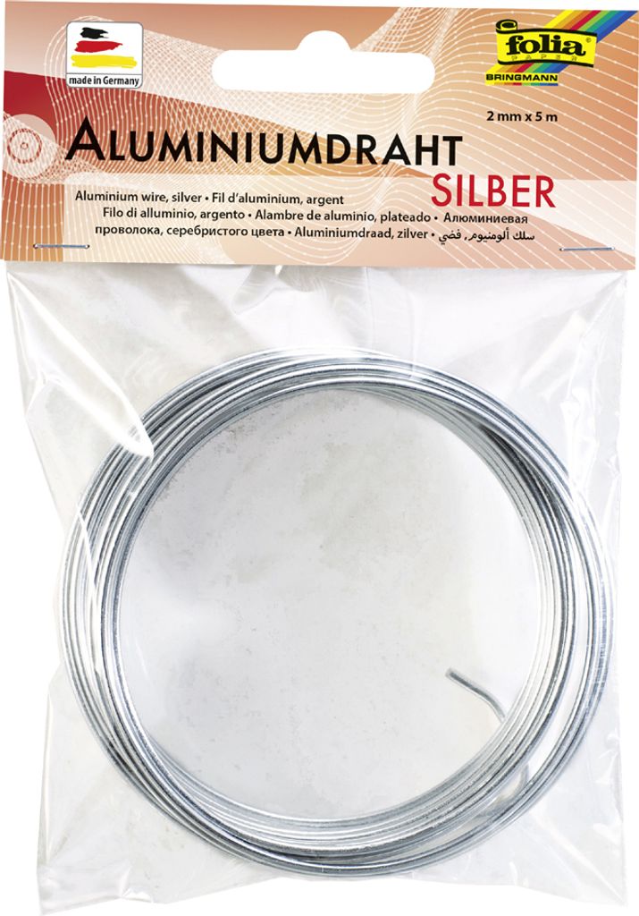 folia Aluminium-Basteldraht 2 mm x 5 m silber Produktbild 