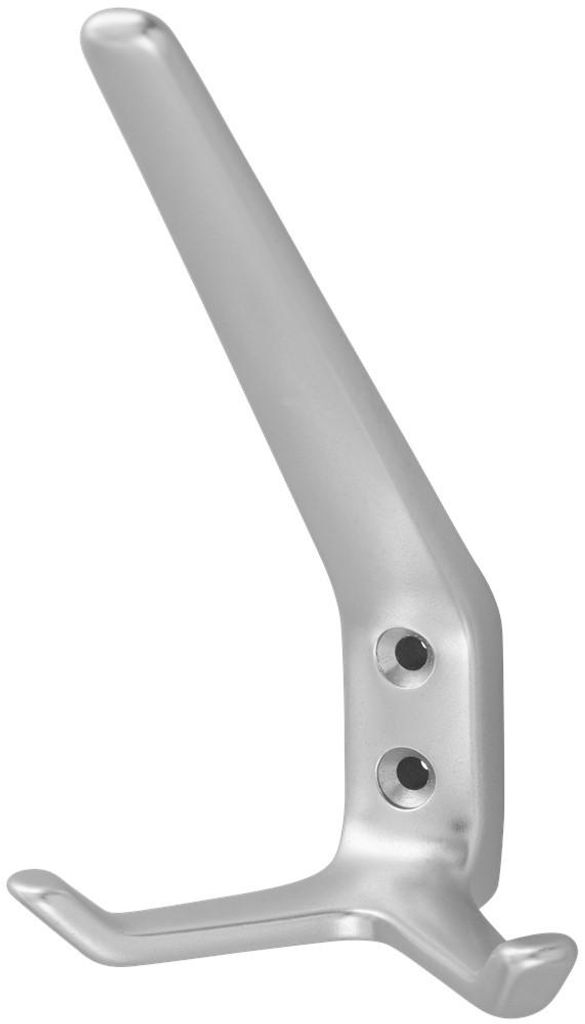 Hut- und Mantelhaken zweiarmig Aluminium gerundete Form - Pro Stück