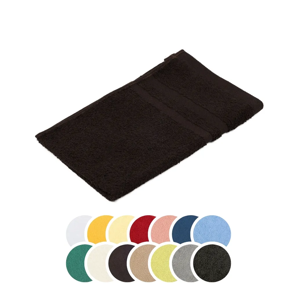 asciugamano liebling per ospiti, 100% cotone, con pratico passante per appenderlo, dimensionalmente stabile, serie Borkum, 30 x 50 cm, adatto all'asciugatura in asciugatrice, cioccolato