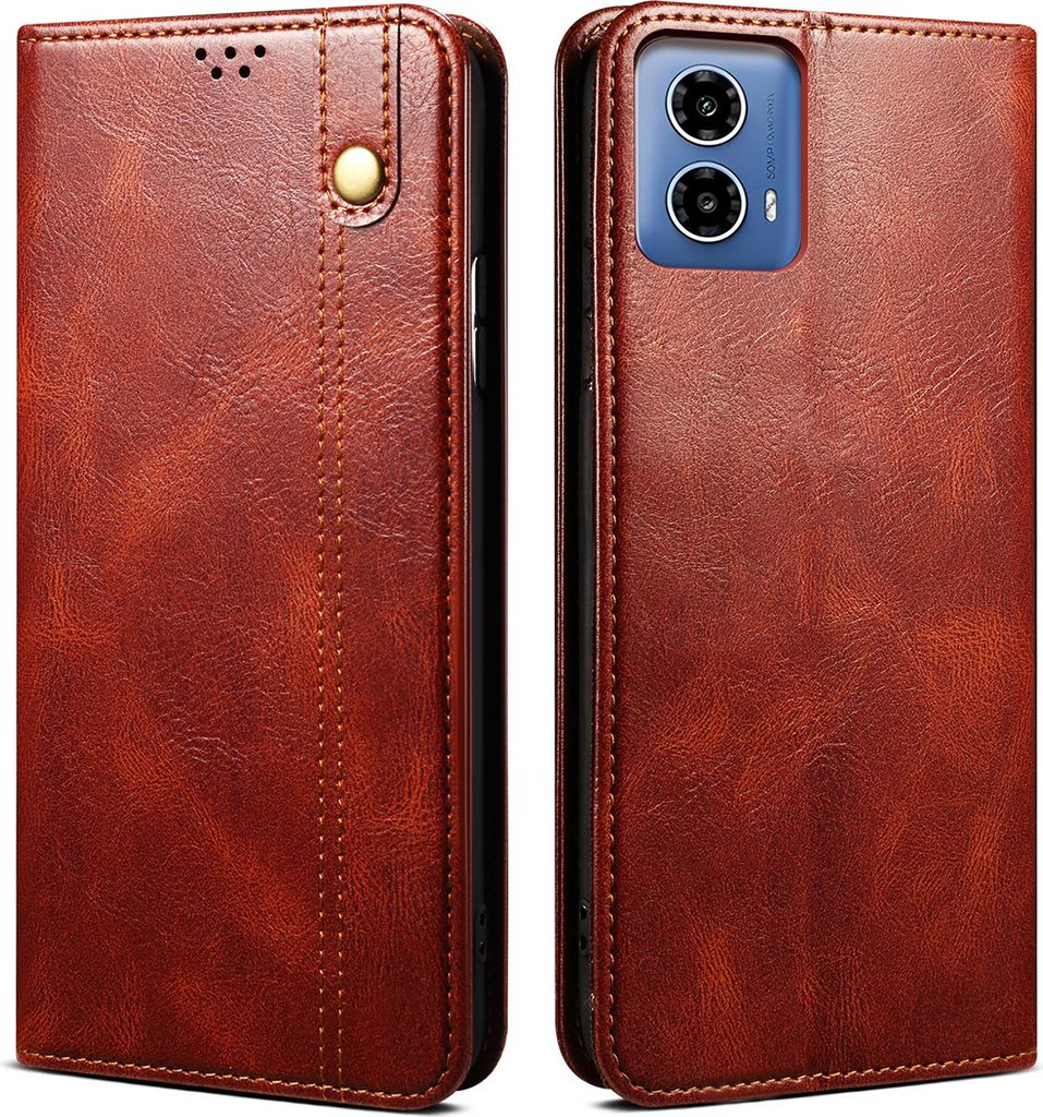 Hülle für Motorola Moto G85 Leder Brieftasche Schutzhülle mit Standfunktion Rot