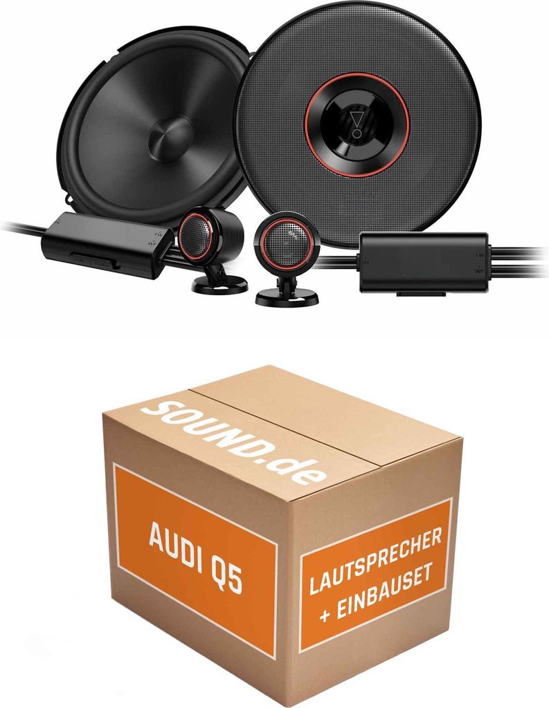 Lautsprecher Boxen Einbaupaket vorne JBL Club3 64CTP passend für Audi Q5 8R | 2x Tief-Mitteltöner mit integriertem Hochtöner 210W MAX