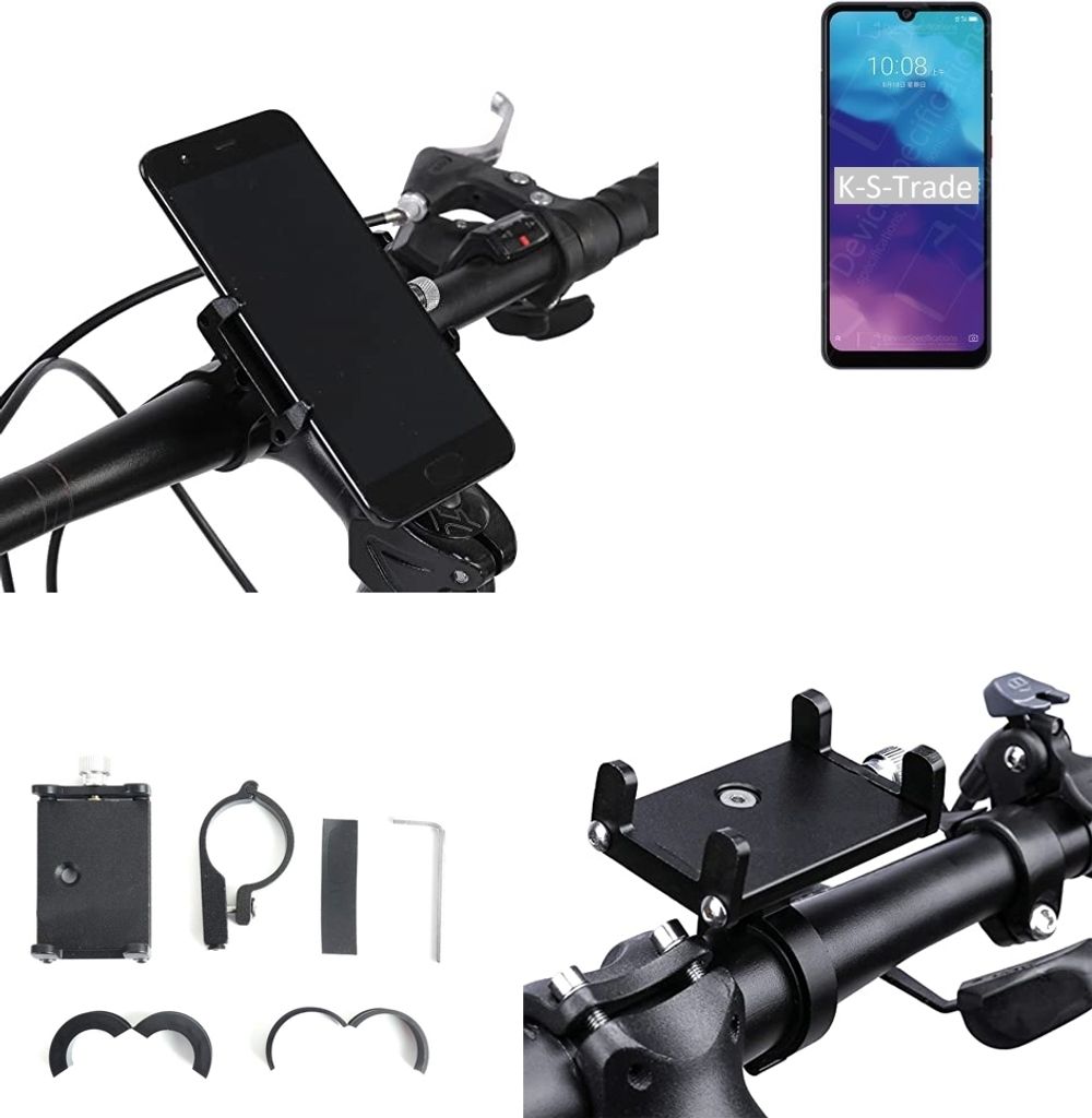 K-S-Trade Handyhalterung für das Fahrrad kompatibel mit ZTE Blade A7s Halter Lenkstange Fahrradhalterung Motorrad Bike Mount Befestigung Smartphone