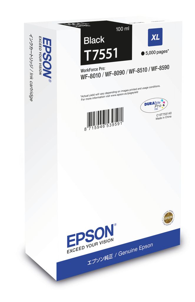 Epson Tintenpatrone XL Black, Schwarz, Tinte auf Produktbild 