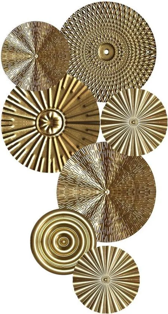 Ornement mural doré pour chambre et cuisine - Décoration métal 3D - 4 pcs