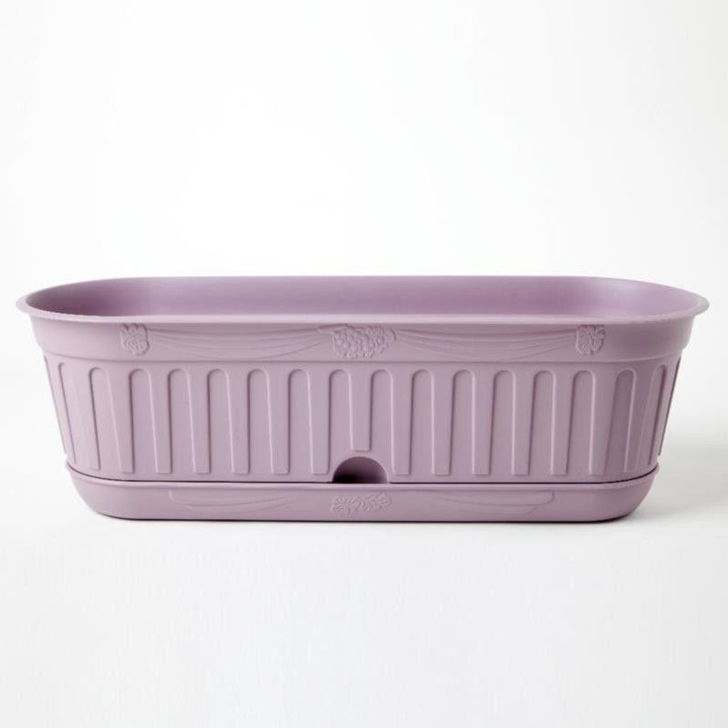Jardinière avec soucoupe 'Etika" en plastique - D 48 cm - Image du produit 