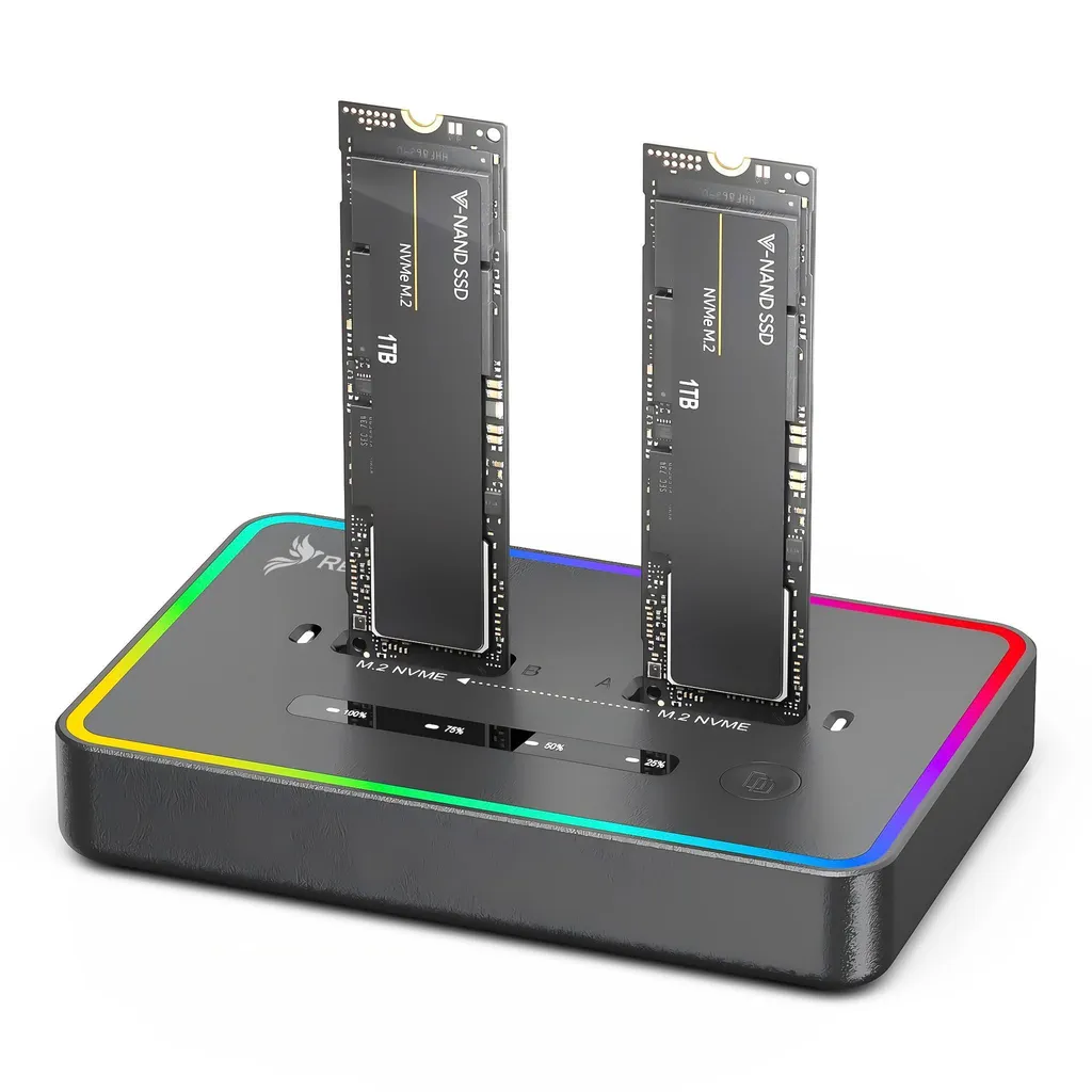 Stazione di clonazione SSD NVME PCIe M.2 USB-C 3.2 Adpater 20Gbps Reagle