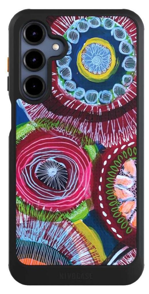 NIVOCASE Hülle für Samsung Galaxy A16 5G Handyhülle NIVOcore Case Schwarz Farbe Malerei bunt