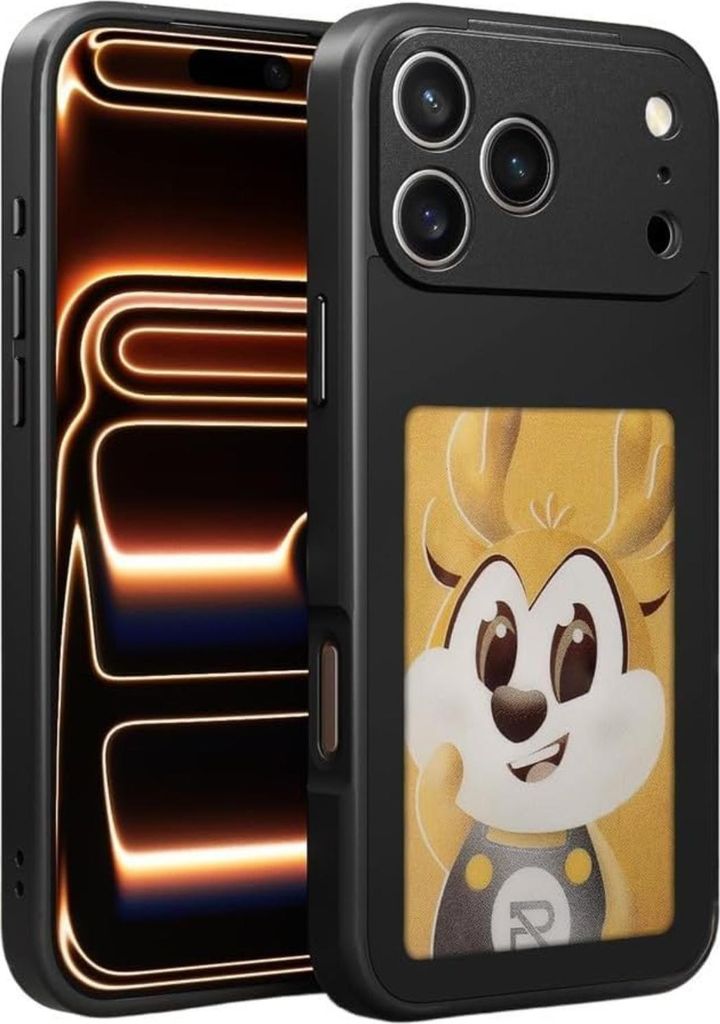 NFC E-Ink Hülle mit Display 4 Farben iPhone 17 Pro-Schwarz