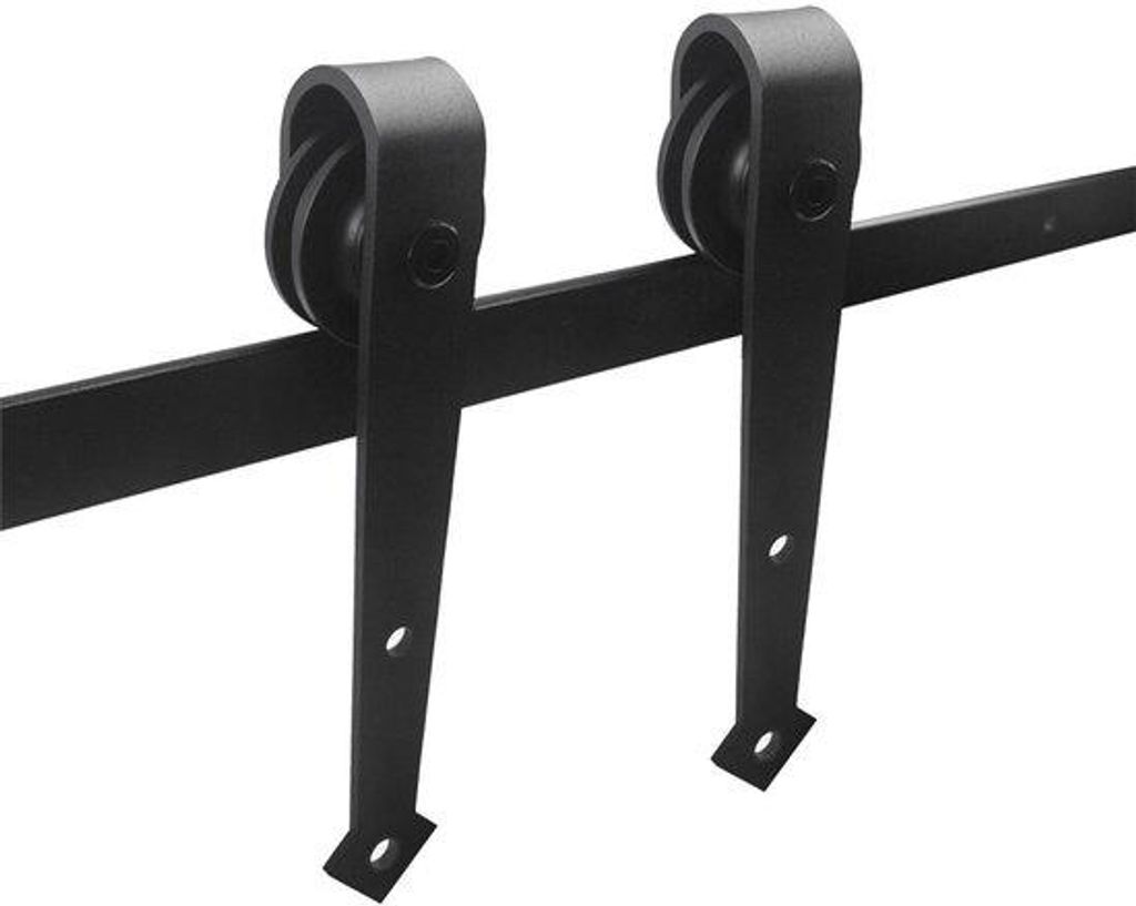 Schublade-System mit Spindel Vollset Schiebetüren Lofttür mit Durchführer Schwarz 200CM Zubehörset Pfeil Vollset