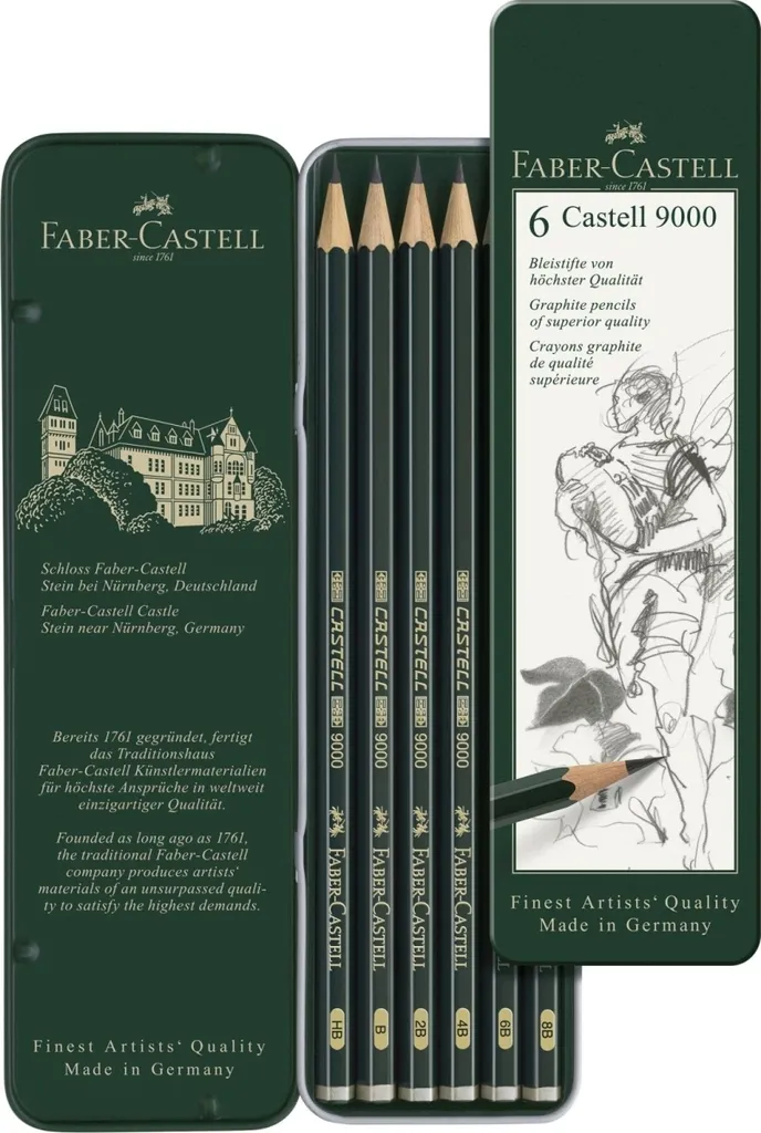 Set de crayons graphite 9000 étui métal de 60 unités pour les écoles