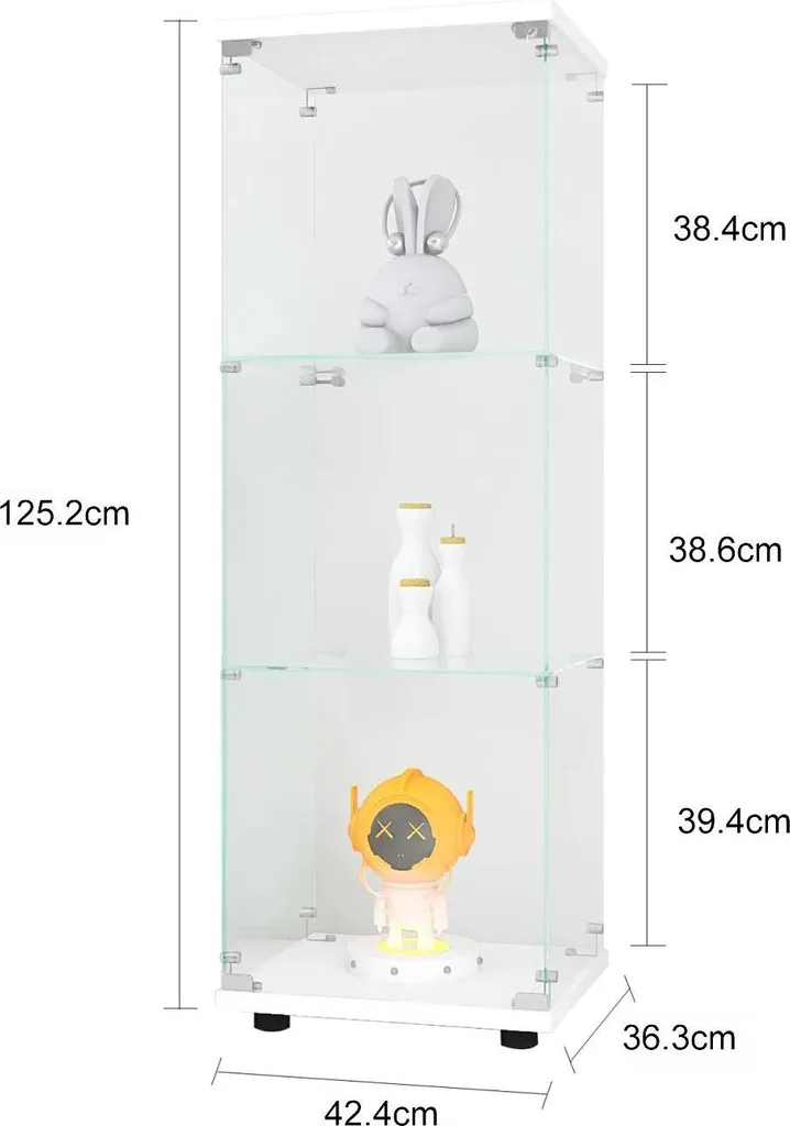 Vitrine d'exposition gain de place avec LED : protégez vos objets préférés