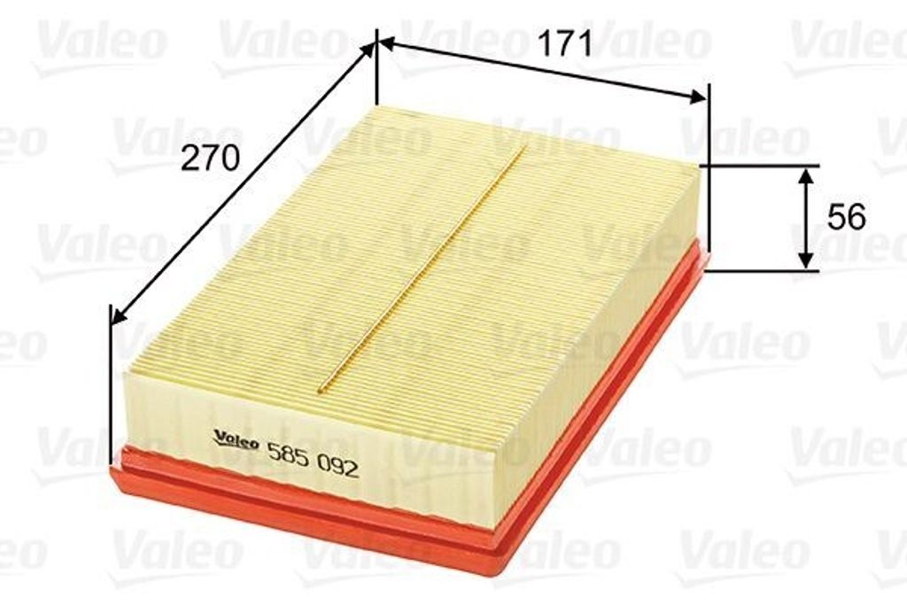 Luftfilter VALEO 585092 für FIAT STILO (192) Filtereinsatz