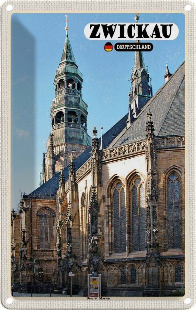 vianmo Blechschild 18x12 cm Zwickau Dom St. Marien Kirche Bildmotiv Reisemotiv Abenteuer Reisen