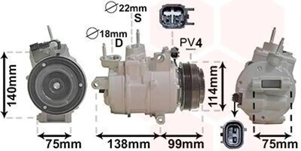 Compresseur Clim R134a pour Ford S-Max et Galaxy - Qualité Van Wezel