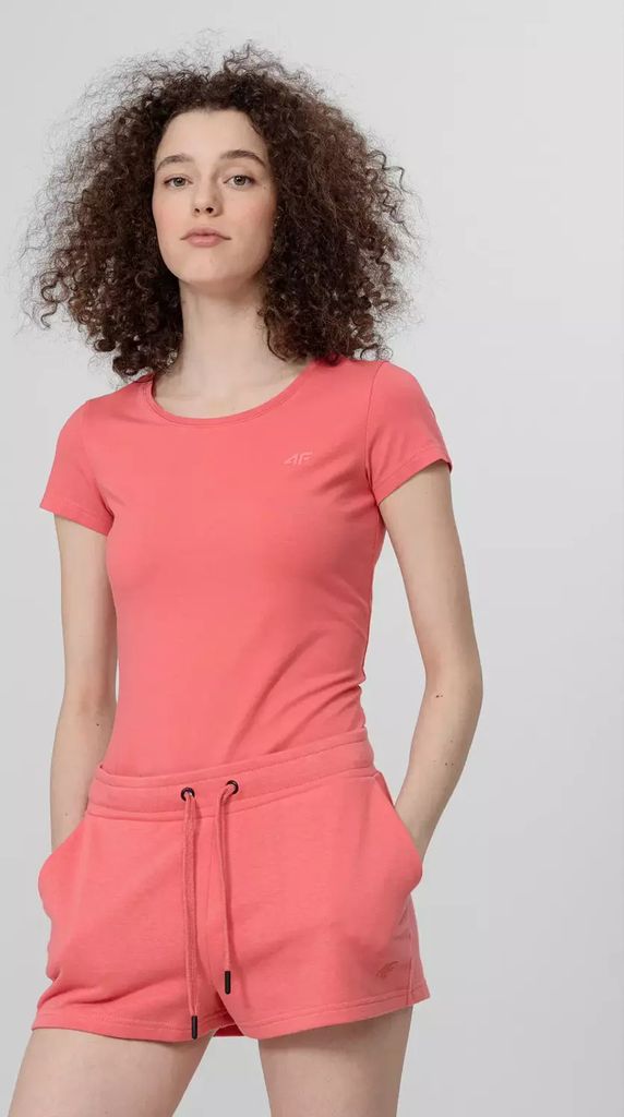 4F Kurzarm-T-Shirt für Frauen Thuzo rosa XS