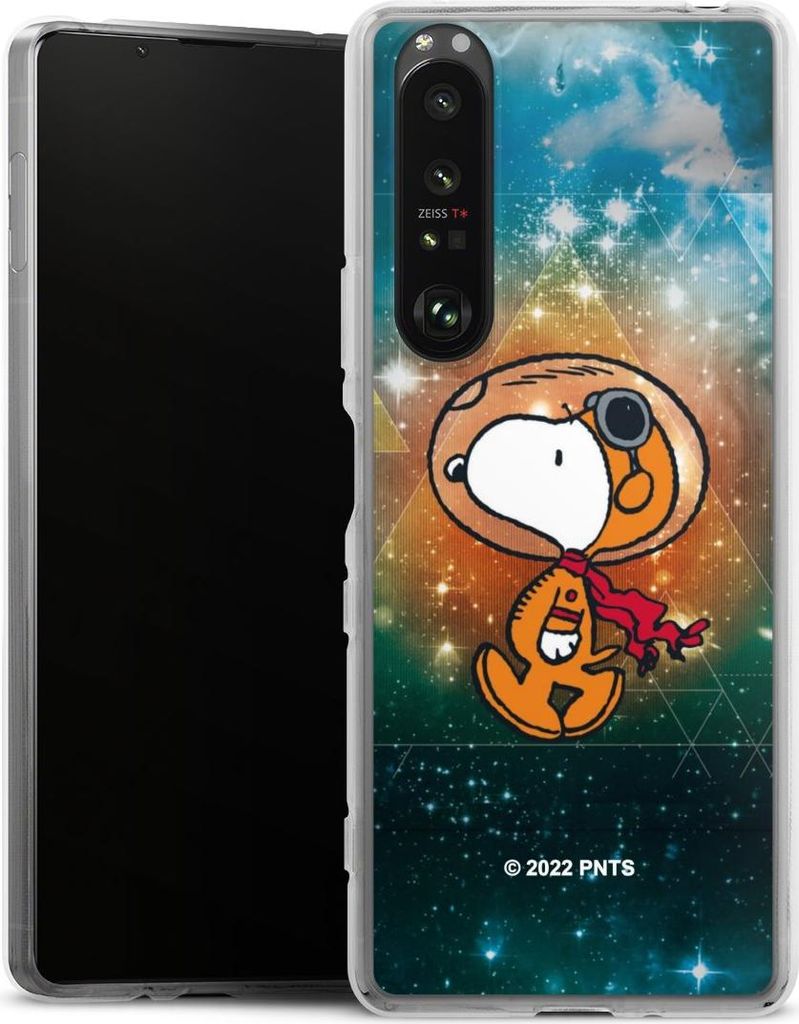 DeinDesign Handyhülle für Sony Xperia 1 III Silikon Hülle Case Smartphone Schutzhülle Astronaut Offizielles Lizenzprodukt Snoopy