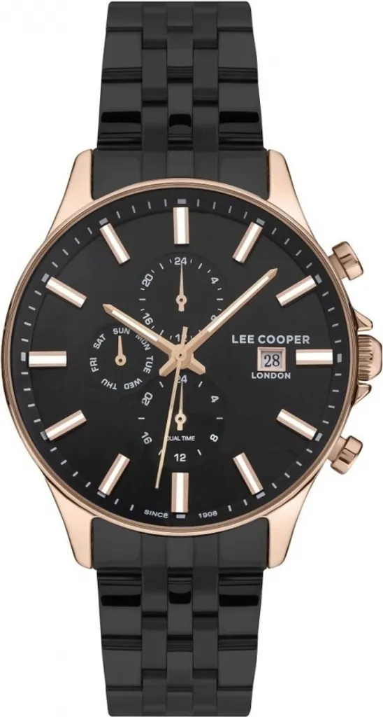 Montre Lee Cooper LC07380.450 noire avec cadran analogique et acier noir