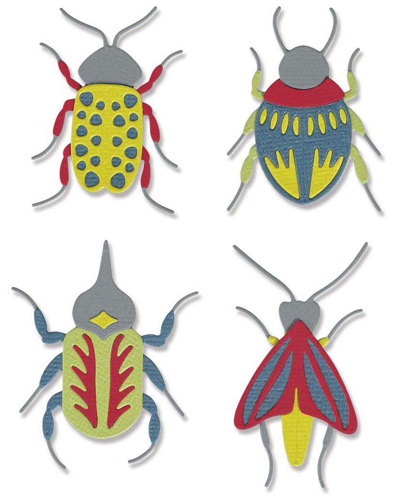 SIZZIX Stanzform Präge Stanzschablone Cutting Die, Patterned Bugs insekten