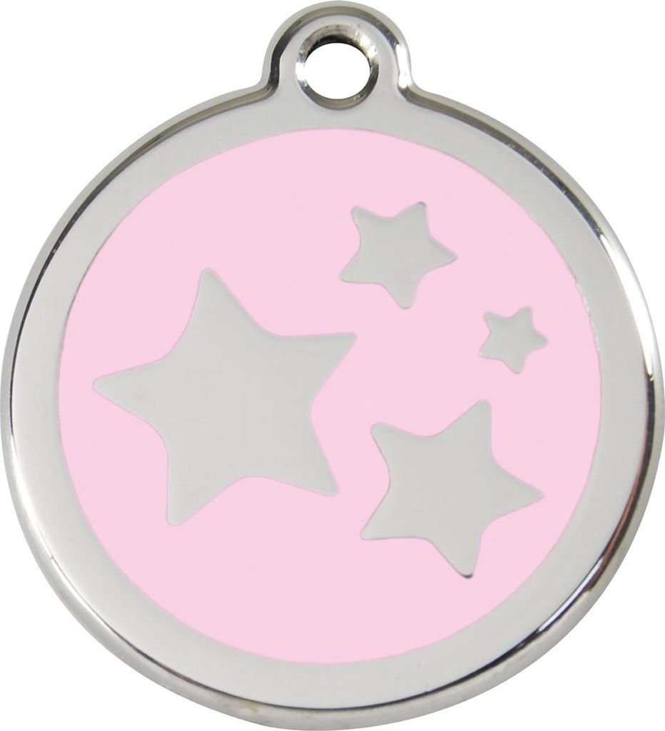 RedDingo Hundemarke mit individueller Gravur Stern pink, Größe: S