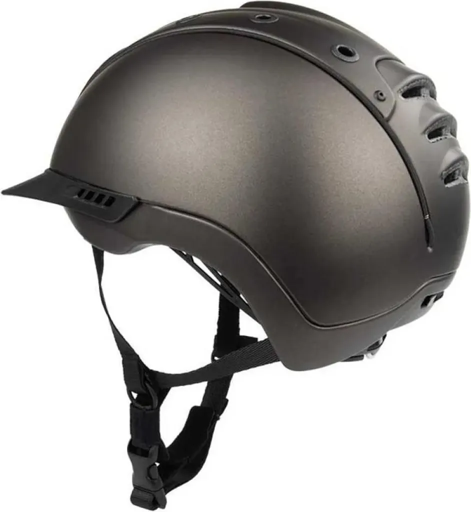 Casque d'équitation ventilé CASTRO marron mat avec ajustement précis - 2