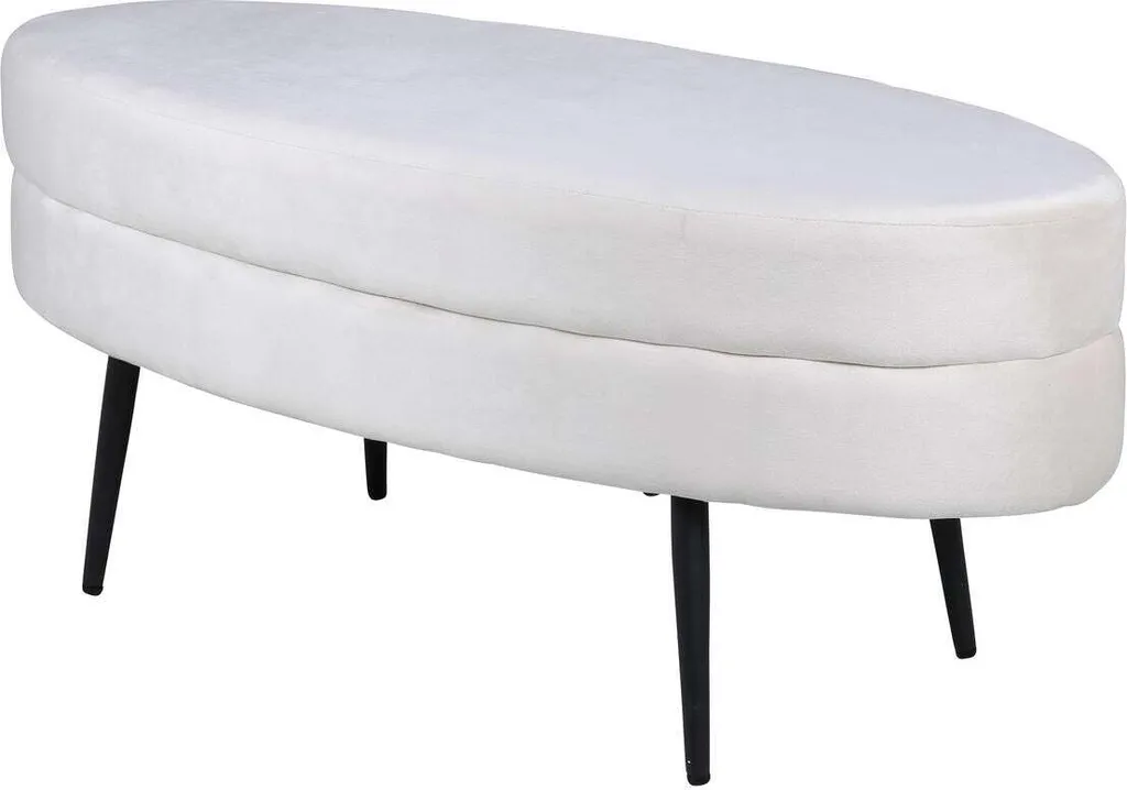Banc bout de lit design 100x40x41 cm en tissu bouclette beige