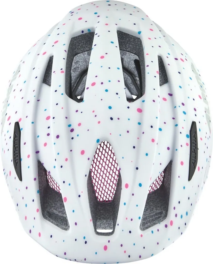 Casque Alpina Pico Flash Lumineux Blanc à Pois Brillant 50-55cm Enfant