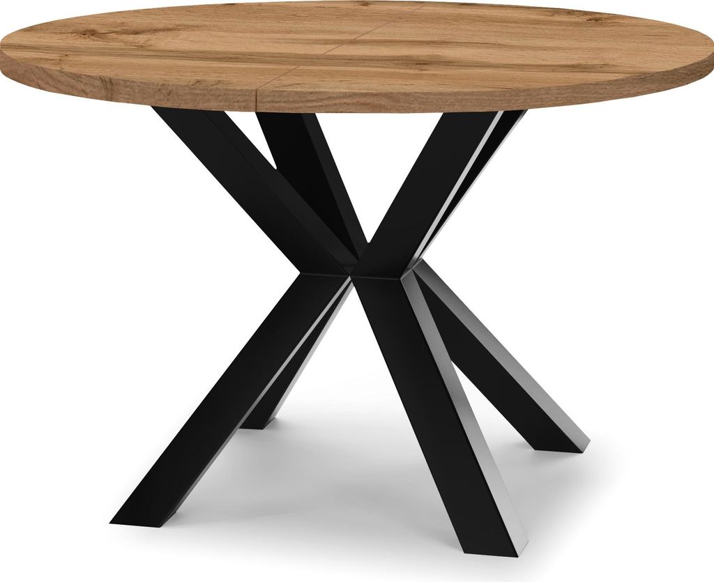 Rozkładany okrągły stół jadalniany czarny RAL 120/220 cm, Zdjęcie produktu 