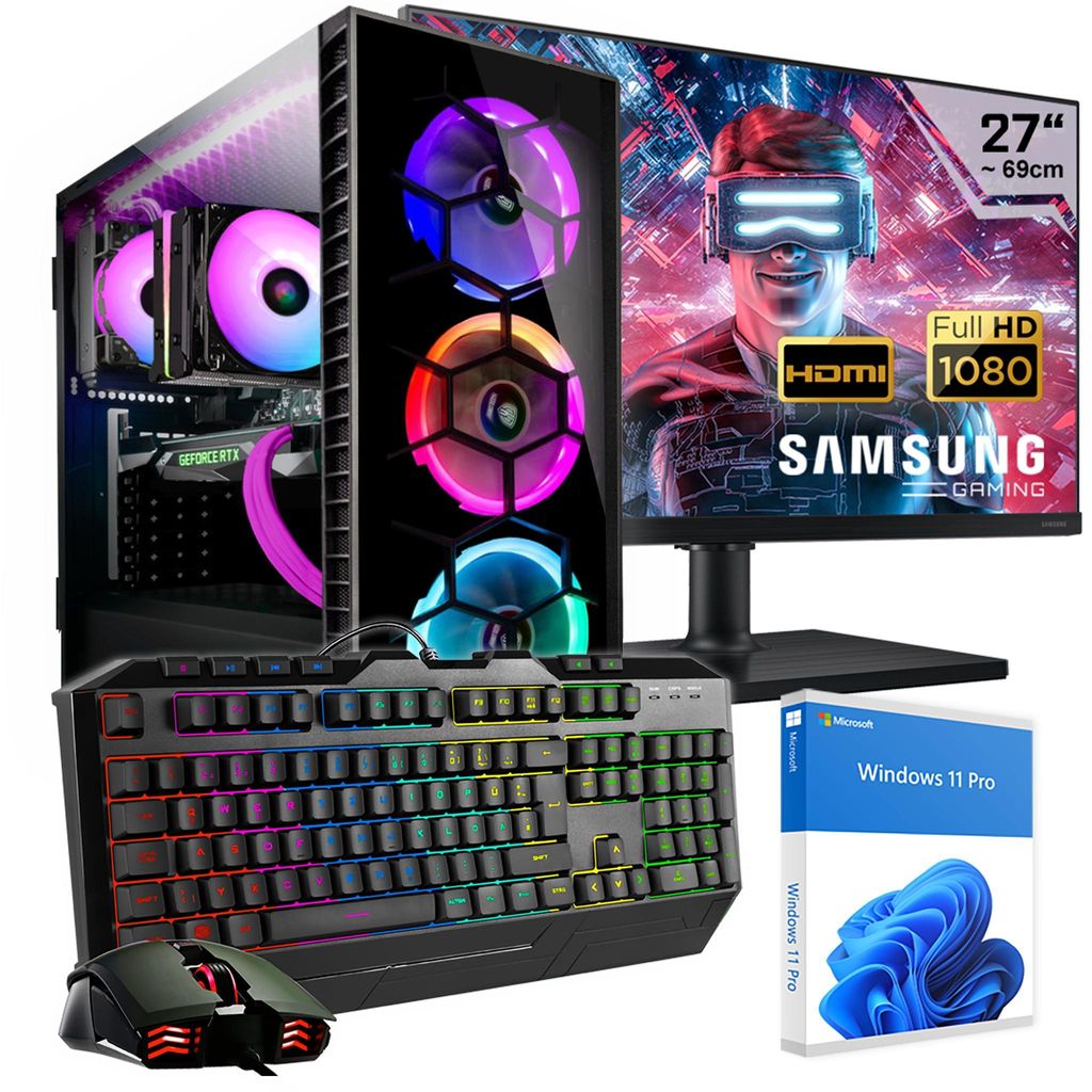KRAFTPC Gaming PC Komplett-Set AMD Ryzen5 4500 - GeForce Produktbild