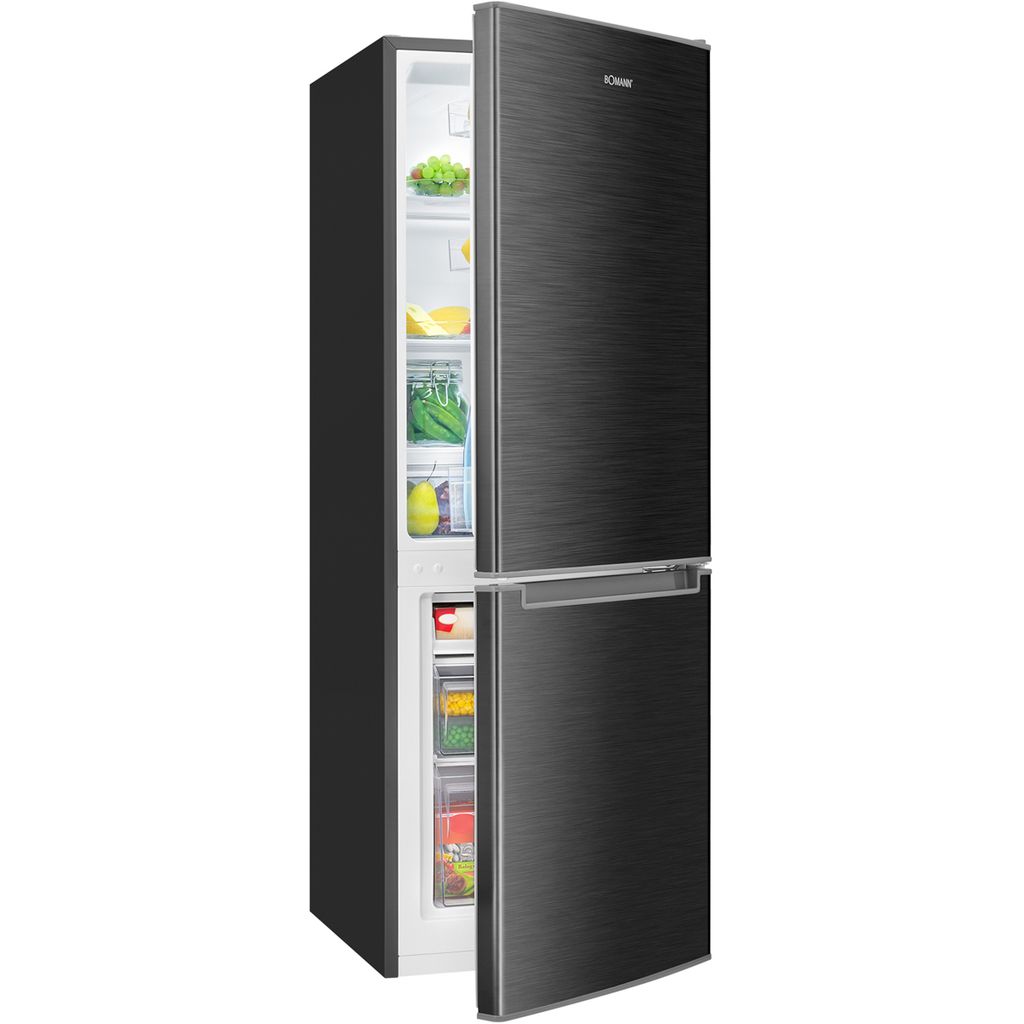 Bomann Kühlschrank mit Gefrierfach | | 143cm | Kühl Gefrierkombination leise | Türanschlag wechselbar | 173L | KG 7359 schwarz