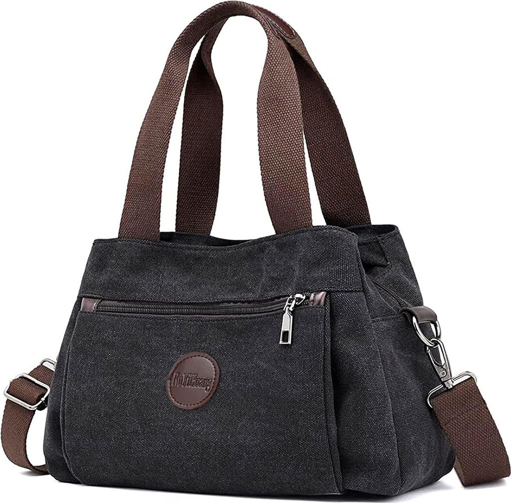 STILVORA Schultertaschen Damen Canvas Tasche Vintage – Handtasche, Schultertasche, Crossbody, Großes Fassungsvermögen, Mehrere Fächer, Alltag,...