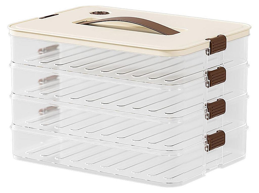 Transparente, stapelbare Aufbewahrungsbox für Teigtaschen mit Griffen, geruchsneutral, sicher und ideal für den Gefrierschrank. Geeignet für die...