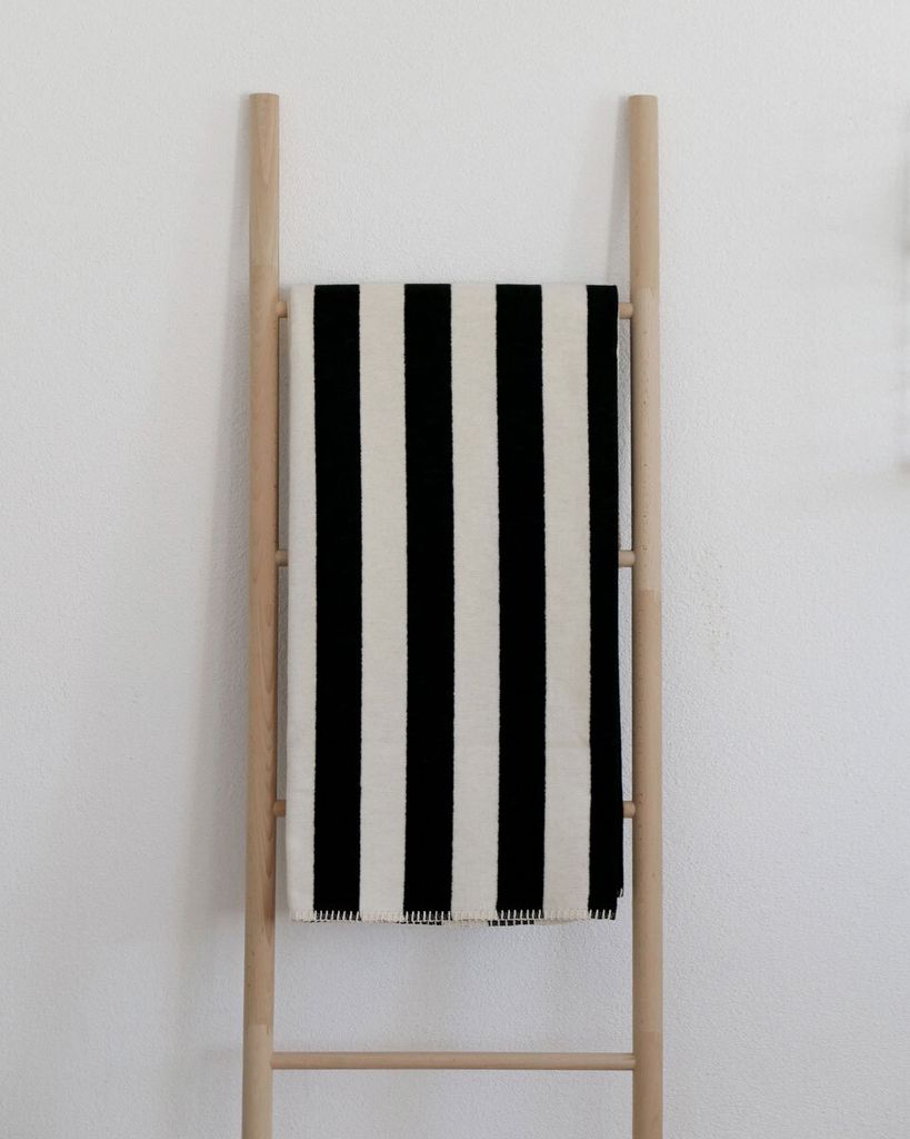 RIEMA Kuscheldecke SVEA Streifen schwarz creme | 150x200cm
