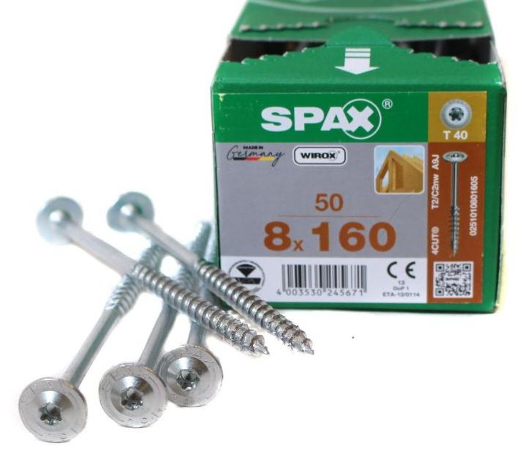 SPAX® 0251010801605 SPAX® Holzbauschrauben T40 Tellerkopf Immagine del prodotto 