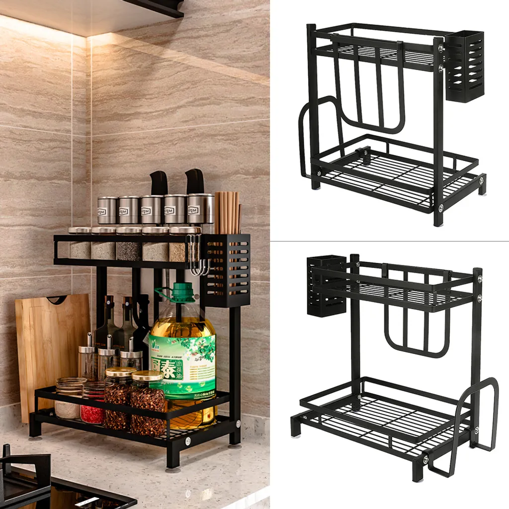 Support de Cuisine 2 Niveaux en Acier Inoxydable Anti-Corrosion Inox